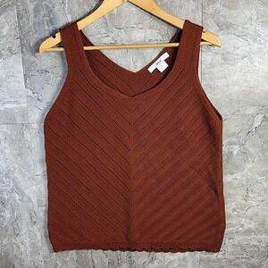 Isela Brown knitted tank top woman's Large